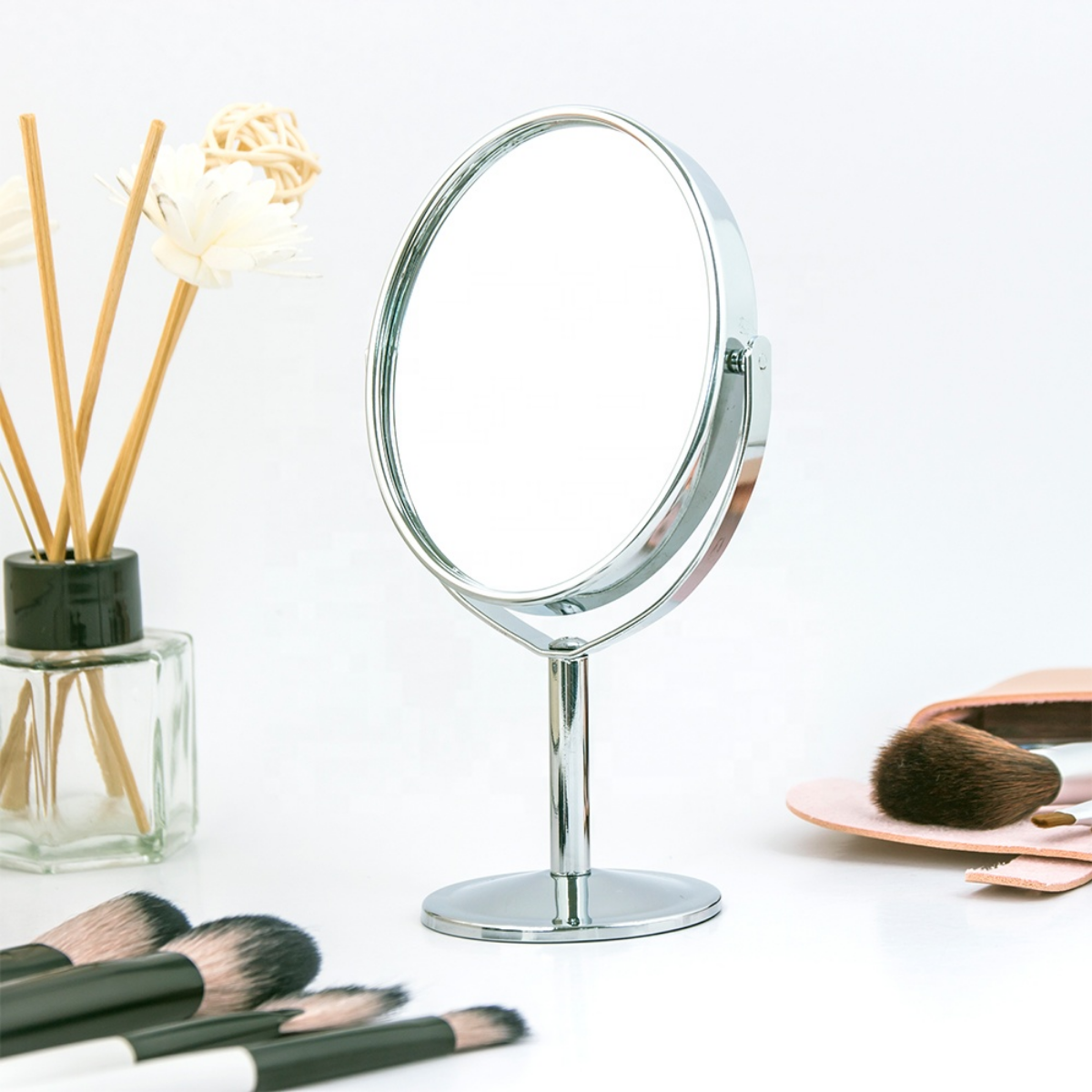 Mini Espejo Maquillaje Tocador Doble Cara Con Aumento-5