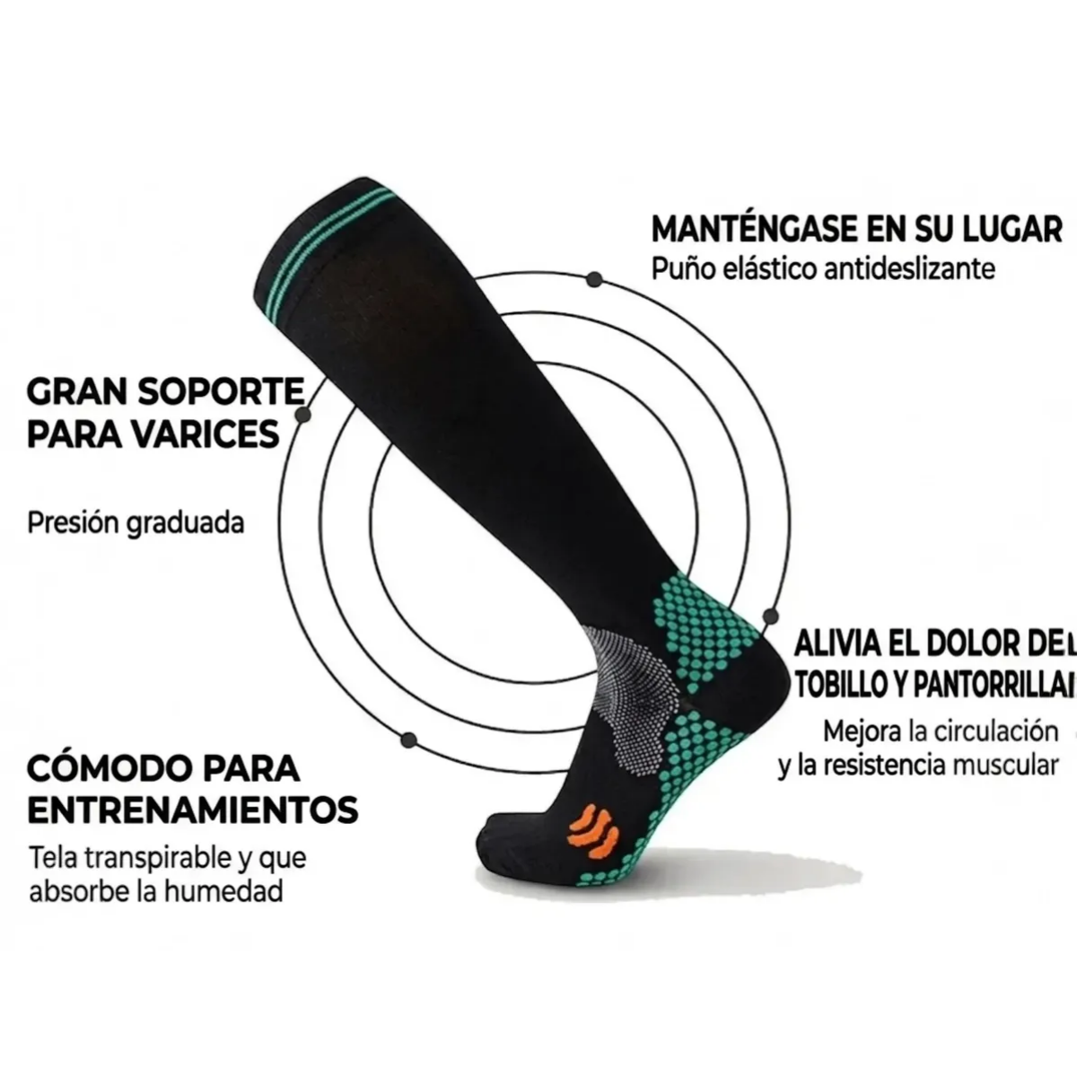 Calcetines Medias Compresion Deportivas Running L xl-4