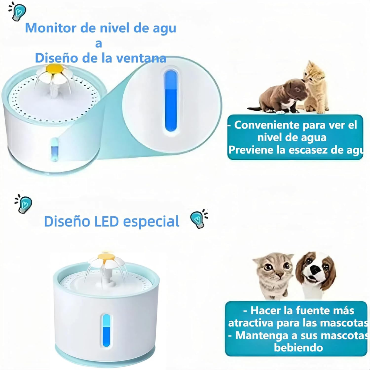 Fuente De Agua Para Gatos Y Perros 2 4 Litros Silenciosa-4