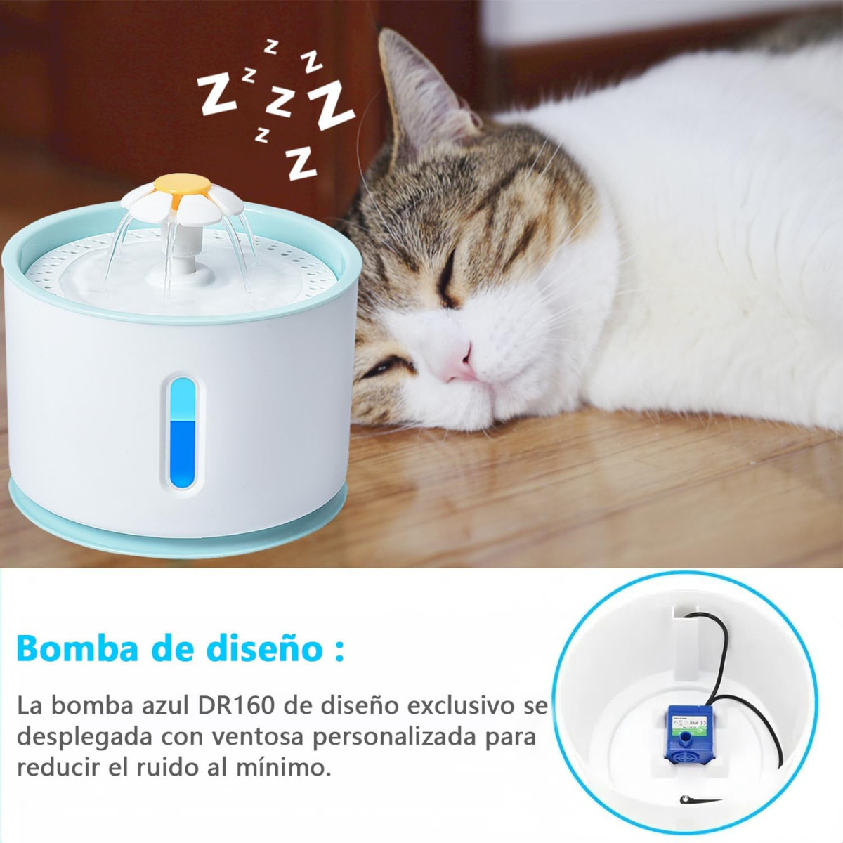 Fuente De Agua Para Gatos Y Perros 2 4 Litros Silenciosa-5