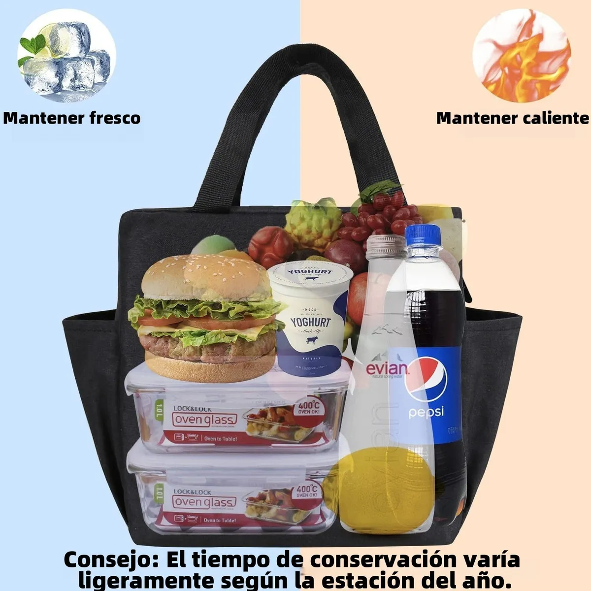 Lonchera Termica Impermeable Porta Alimentos Oficina Picnic Fucsia-4