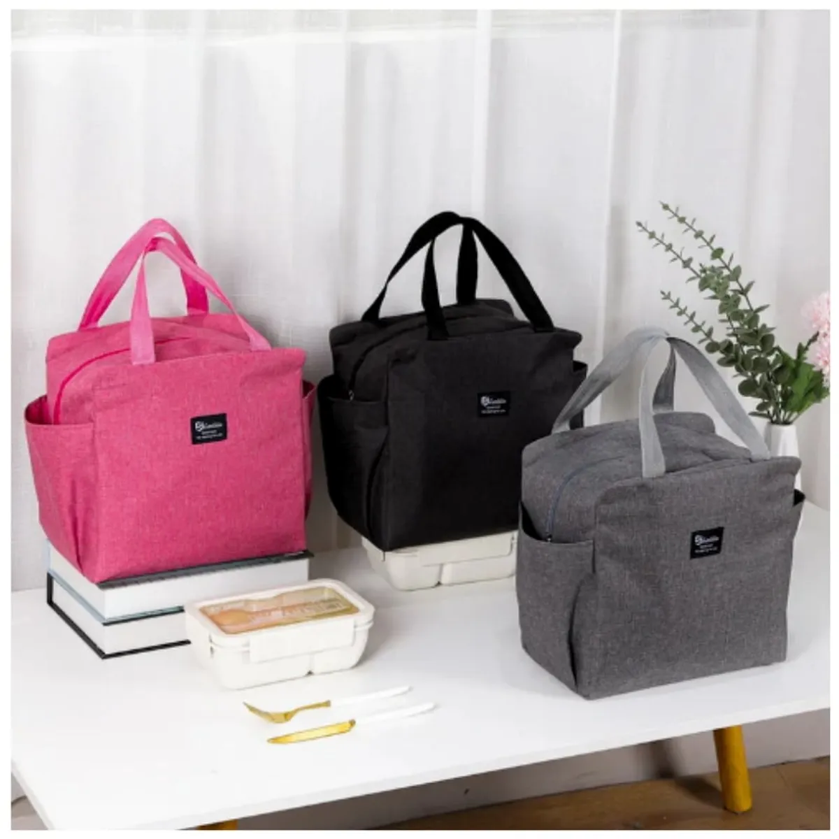 Lonchera Termica Impermeable Porta Alimentos Oficina Picnic Fucsia-5