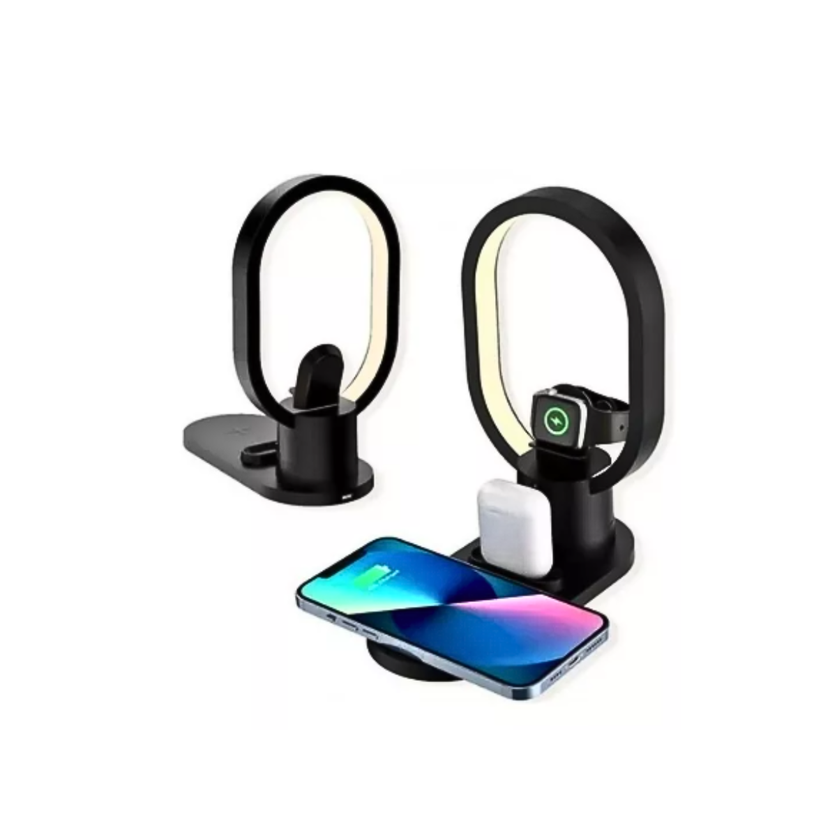Cargador Inalámbrico Celular AirPods Smart Watch Con Luz Led-2