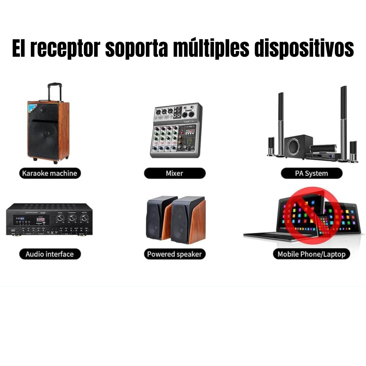 Pack 2 Microfonos Inalambricos Profesional Conexion Auxiliar-3