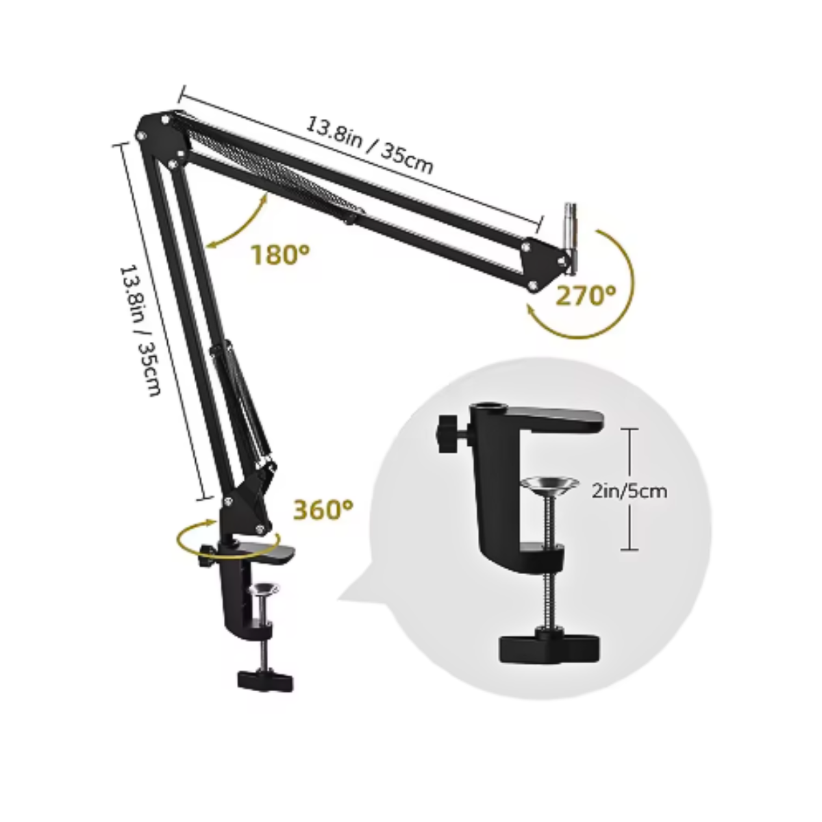 Soporte Brazo Profesional Para Micrófono Ajustable Plegable -2