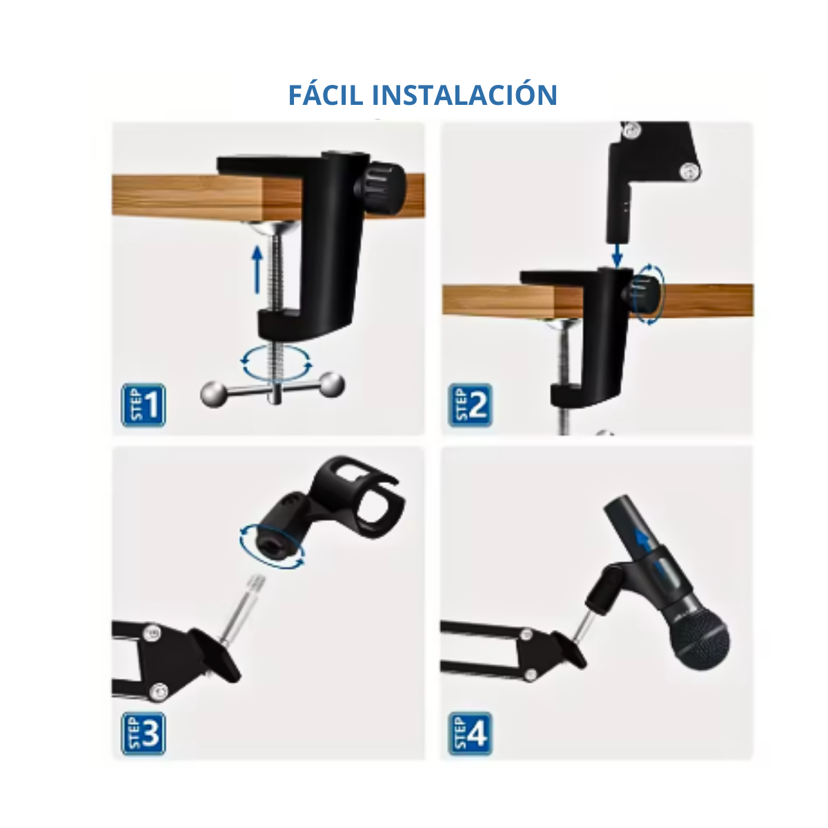 Soporte Brazo Profesional Para Micrófono Ajustable Plegable -4