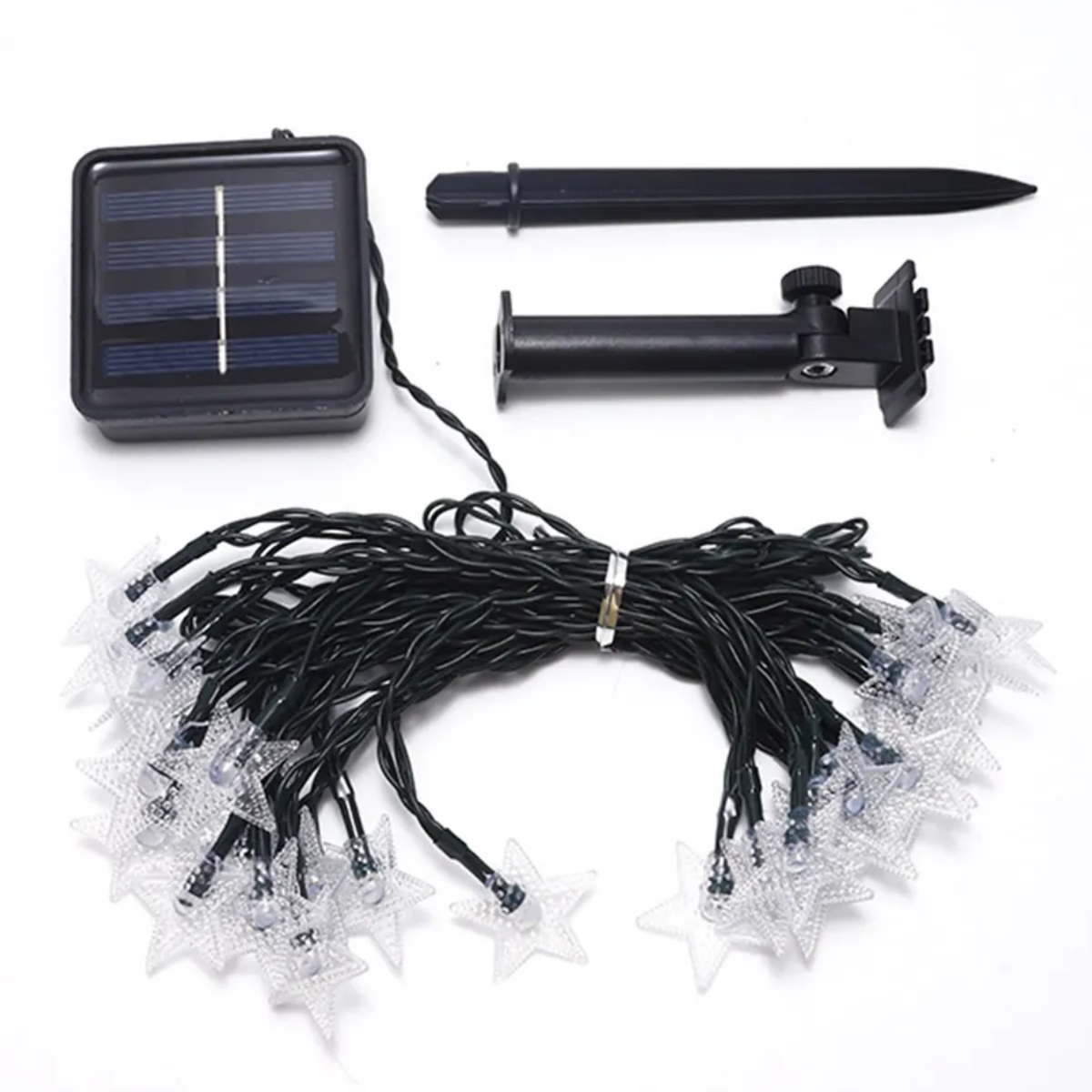 Luz Luces Navidad Carga Solar 5m Estrellas Multicolor-4