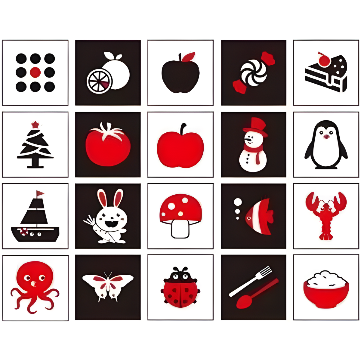 Tarjetas De Estimulacion Visual Didáctico Bebes 3 A 6 Meses-4