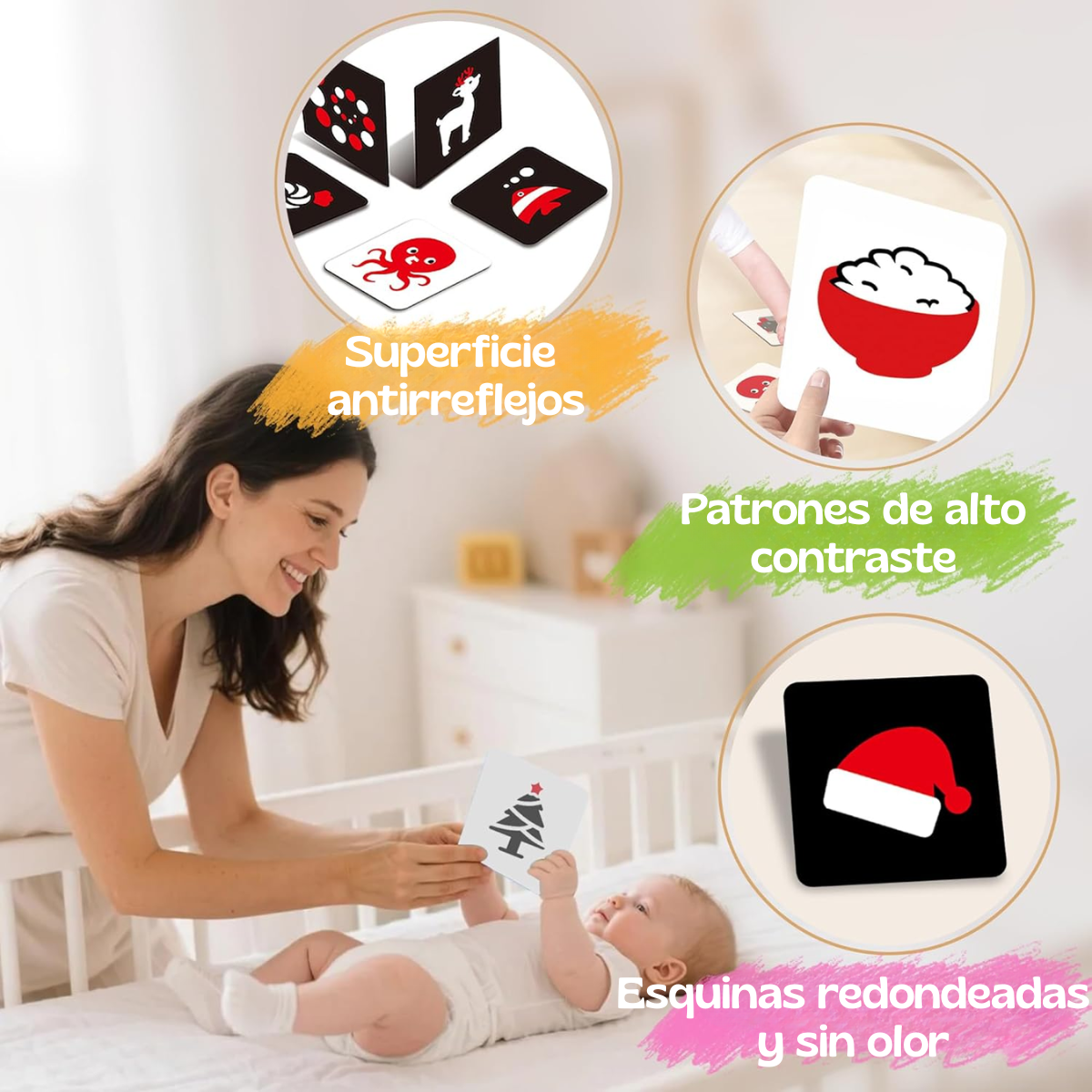 Tarjetas De Estimulacion Visual Didáctico Bebes 3 A 6 Meses-5