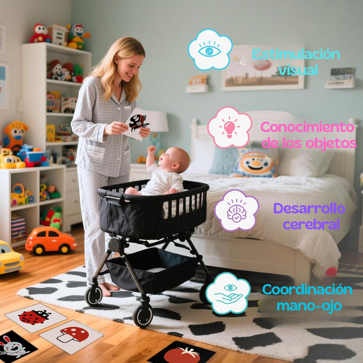 Tarjetas De Estimulacion Visual Didáctico Bebes 3 A 6 Meses-6