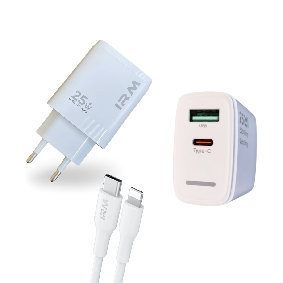 Cargador Carga Rápida 25w Doble Usb Usb-c + Cable Lightning-2