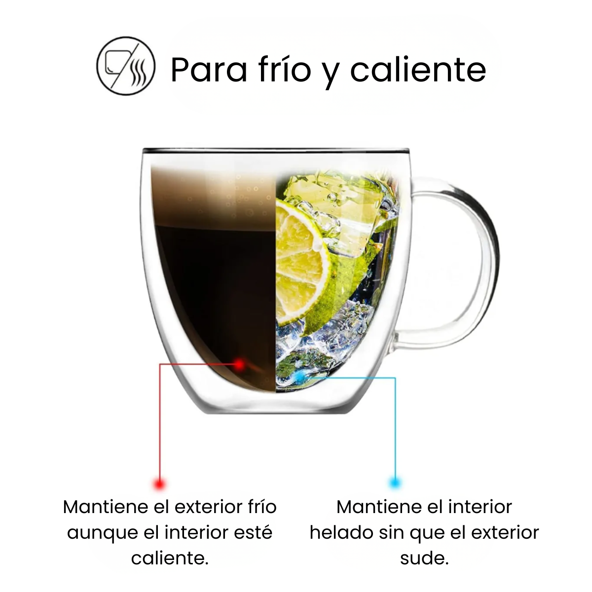 Pack 2 Tazas Transparente Vidrio Café Té Multiuso 150ml-2