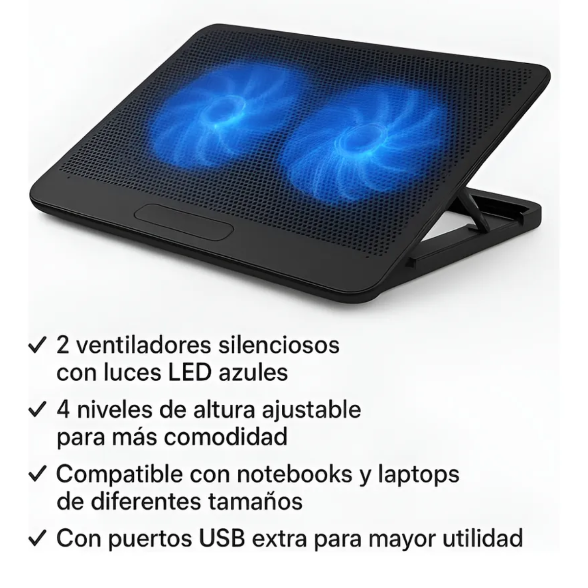 Base Soporte Doble Ventilador Refrigerante Laptop Notebook-4