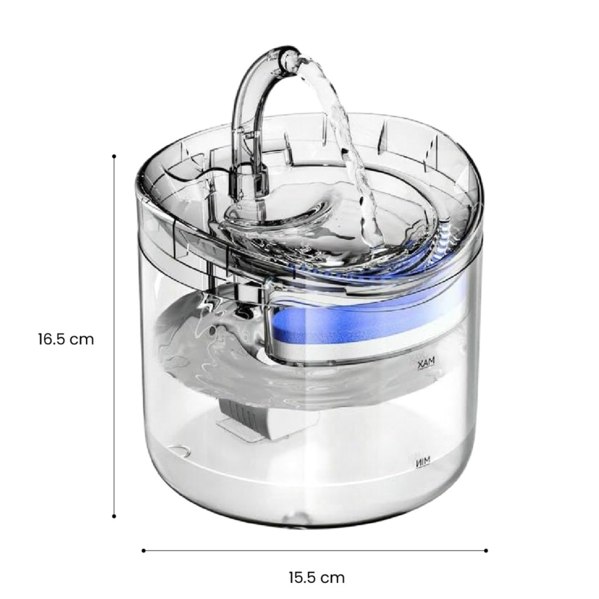 Fuente De Agua Transparente Automatica Para Perros Y Gatos-4
