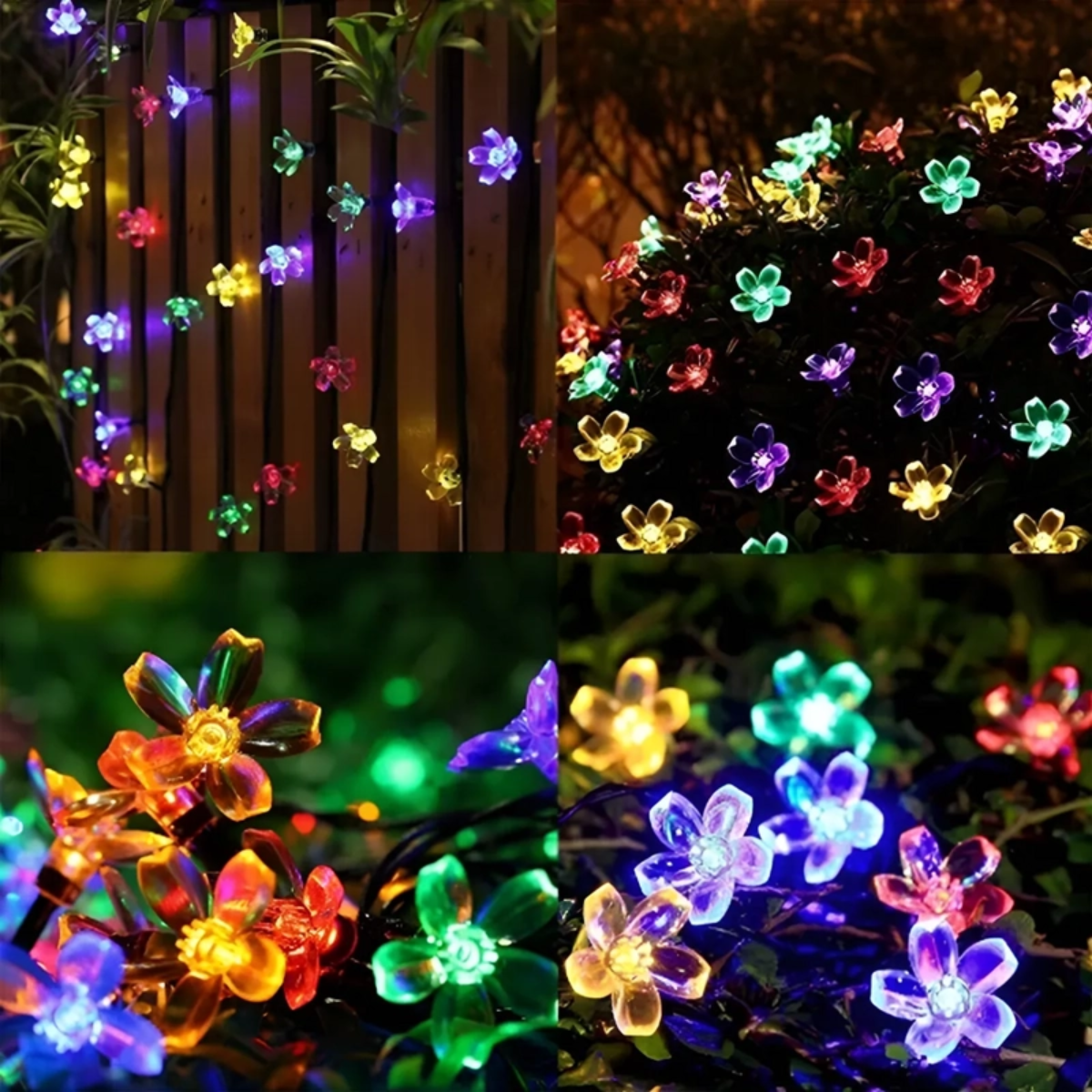 Luces Navidad Dise o Flores Silicona 9mts Solar Multicolor-5
