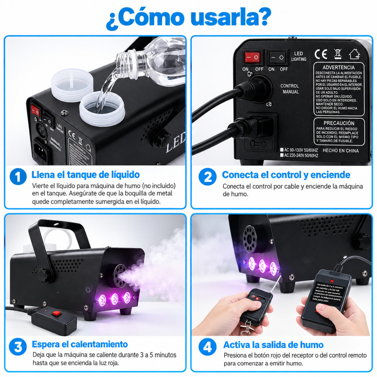 Maquina De Humo Y Luces 600w Para Fiestas Eventos-4