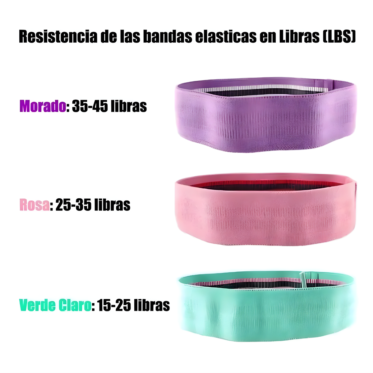 Set 3 Bandas Elasticas Resistencia Para Gluteos Piernas-2