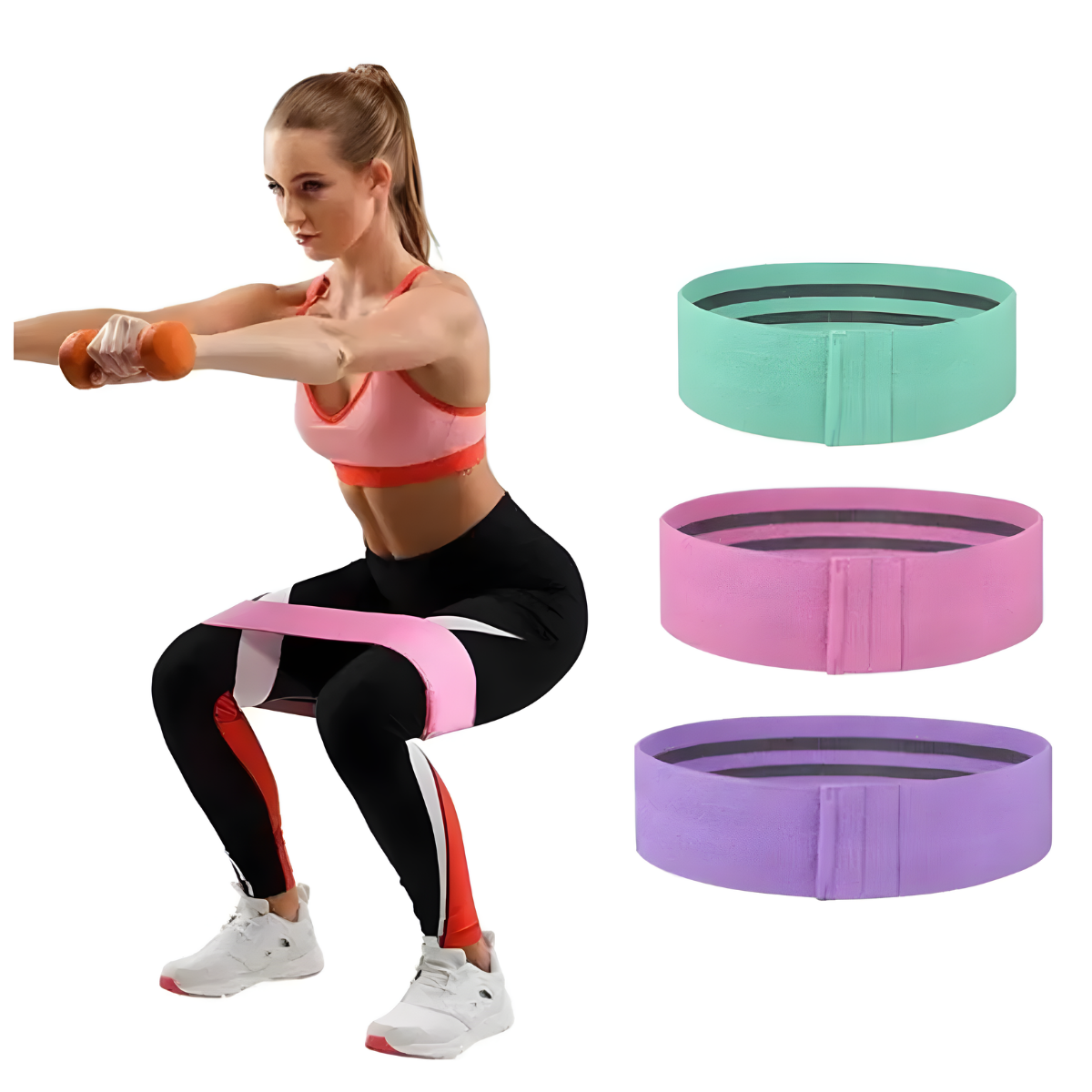 Set 3 Bandas Elasticas Resistencia Para Gluteos Piernas-3