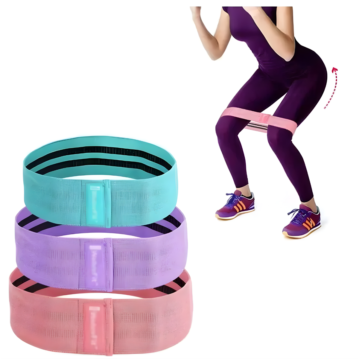 Set 3 Bandas Elasticas Resistencia Para Gluteos Piernas-5