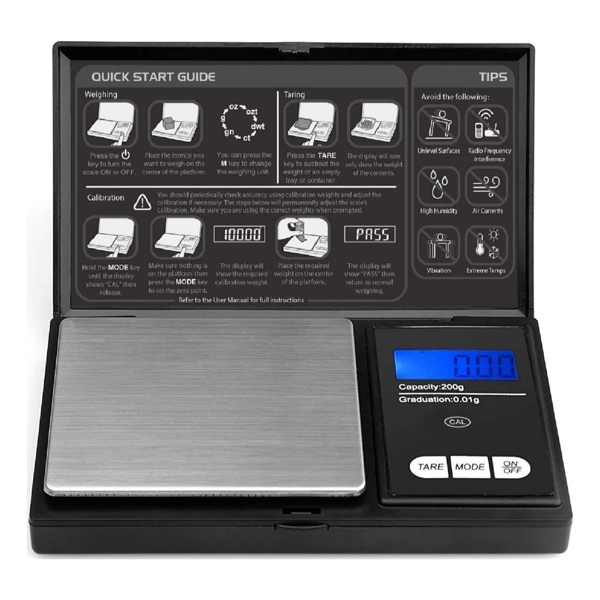 Pesa De Precision Gramera De 1g A 500g Portatil Pantalla Lcd-6