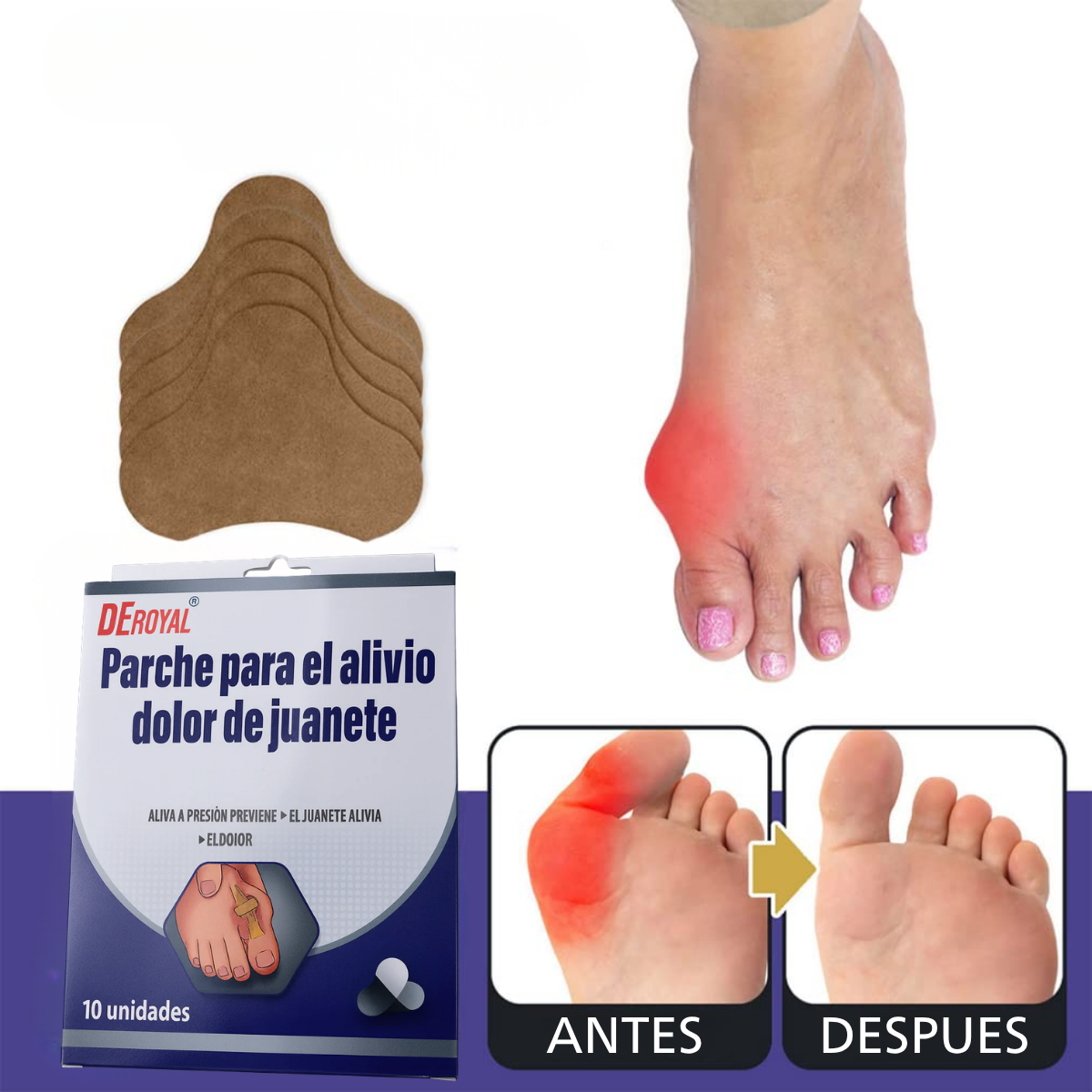 Pack 10 Parches Protector Alivio Dolor Y Presion Juanetes-6