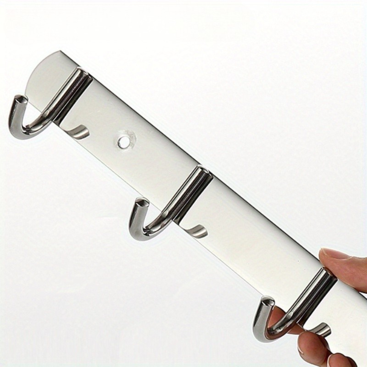 Perchero Pared Acero Inoxidable Plateado 6 Ganchos Multiuso-4