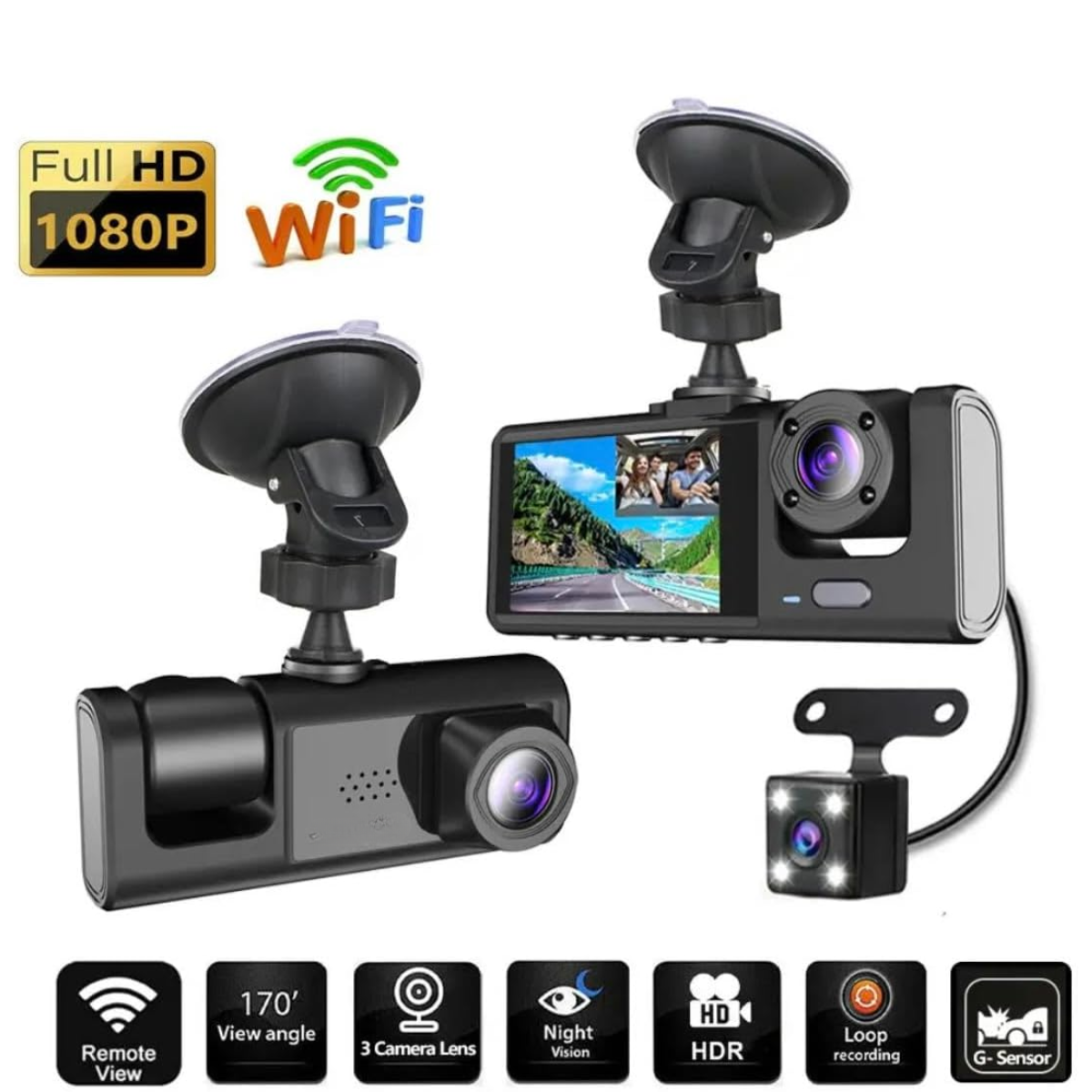 Camara Para Auto Dual Visión Frontal Hd 1080p-6