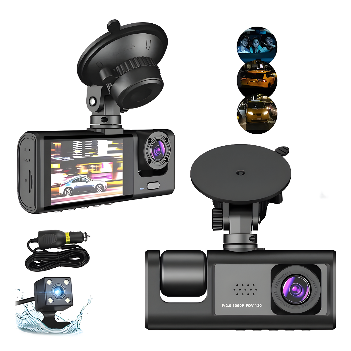 Camara Para Auto Dual Visión Frontal Hd 1080p-7