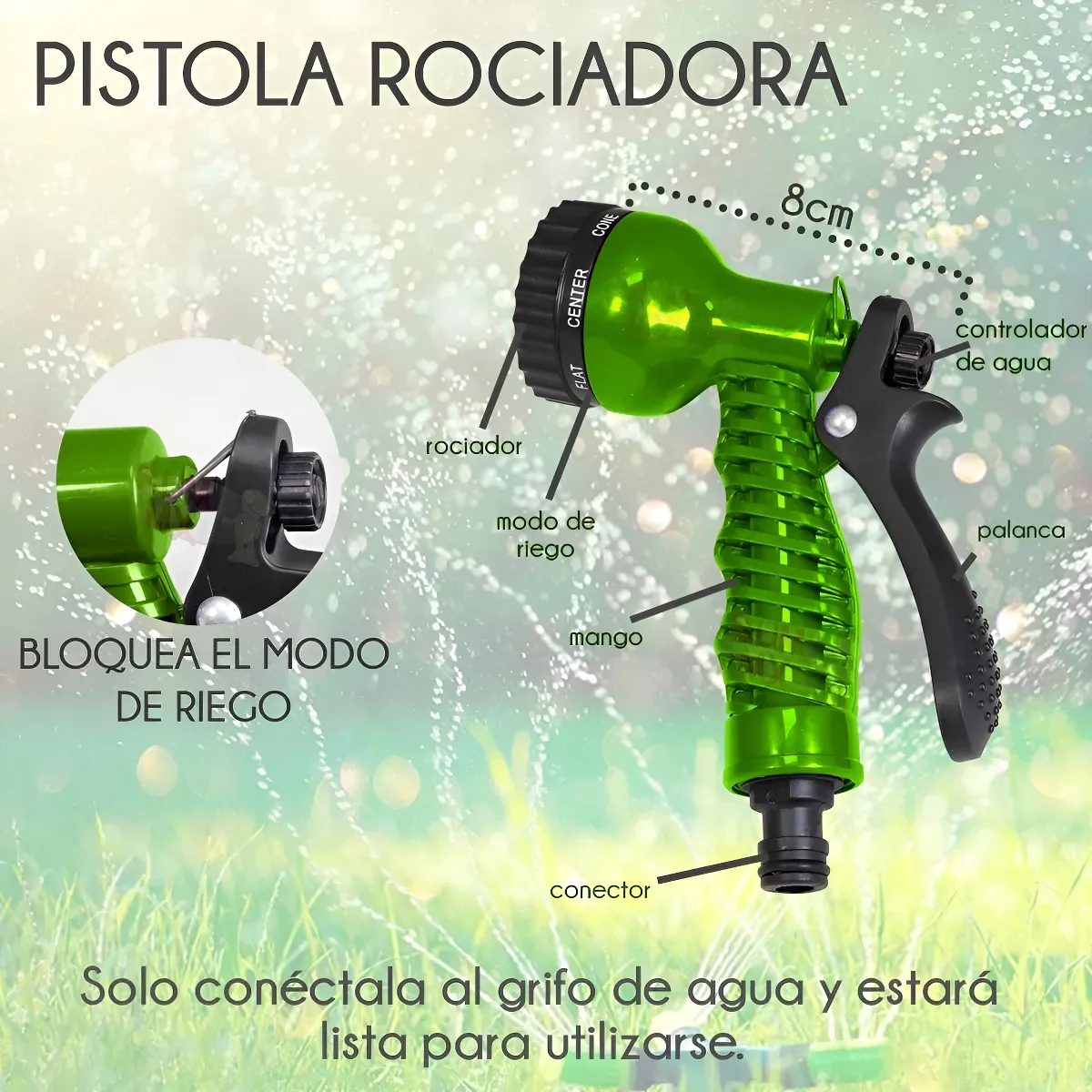 Manguera De Riego Jardin Retráctil Expandible 22.5 Mts/75ft-6