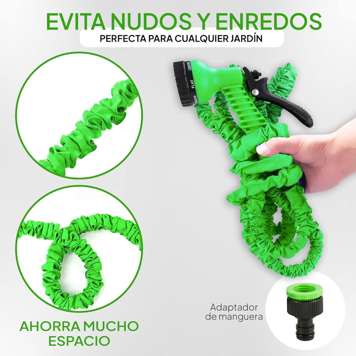 Manguera De Riego Jardin Retráctil Expandible 22.5 Mts/75ft-3