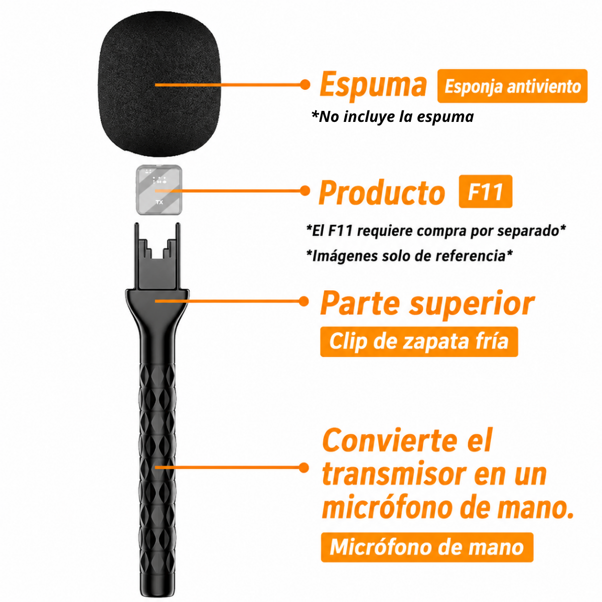 Soporte Adaptador Para Microfono Inalambrico Tipo Handheld-3