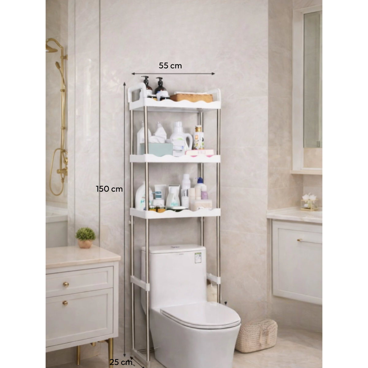 Estante Organizador Sobre Inodoro Wc Ba o 3 Niveles Met lico-2