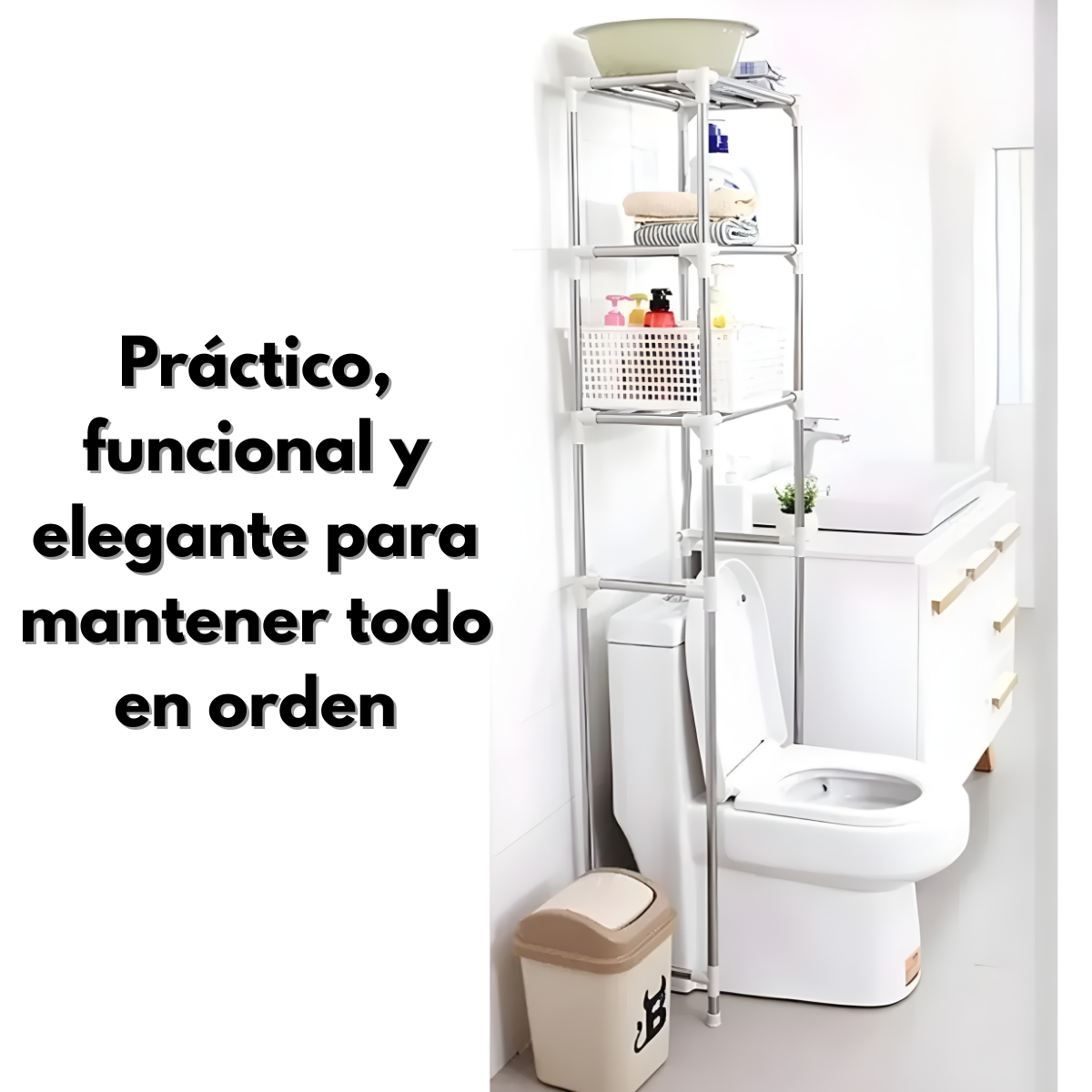 Estante Organizador Sobre Inodoro Wc Ba o 3 Niveles Met lico-4