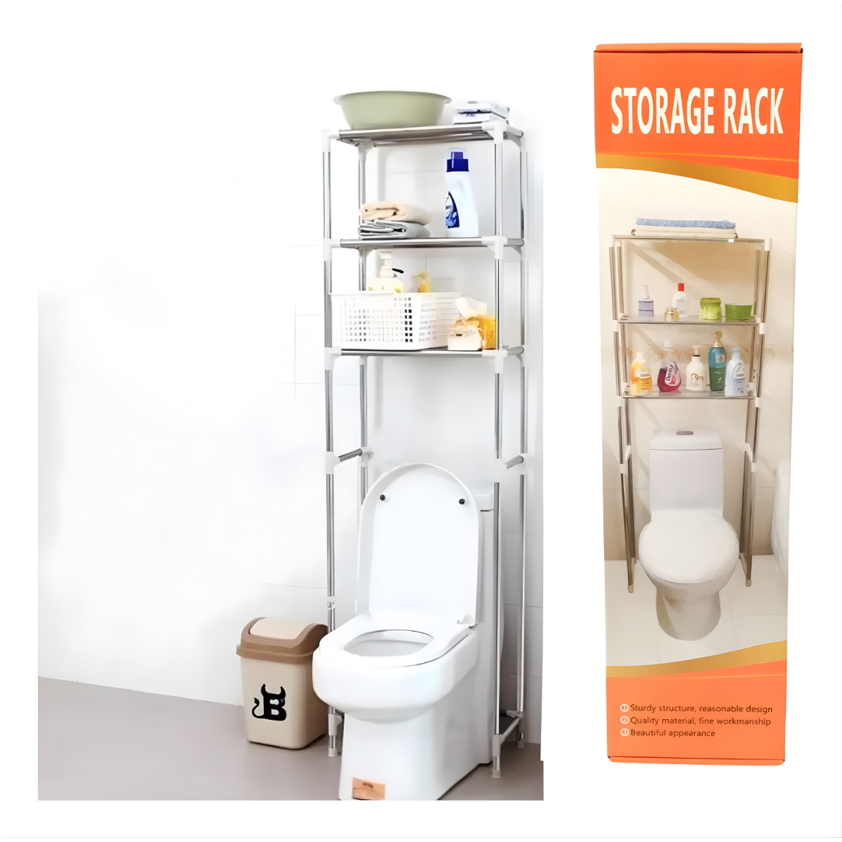 Estante Organizador Sobre Inodoro Wc Ba o 3 Niveles Met lico-5