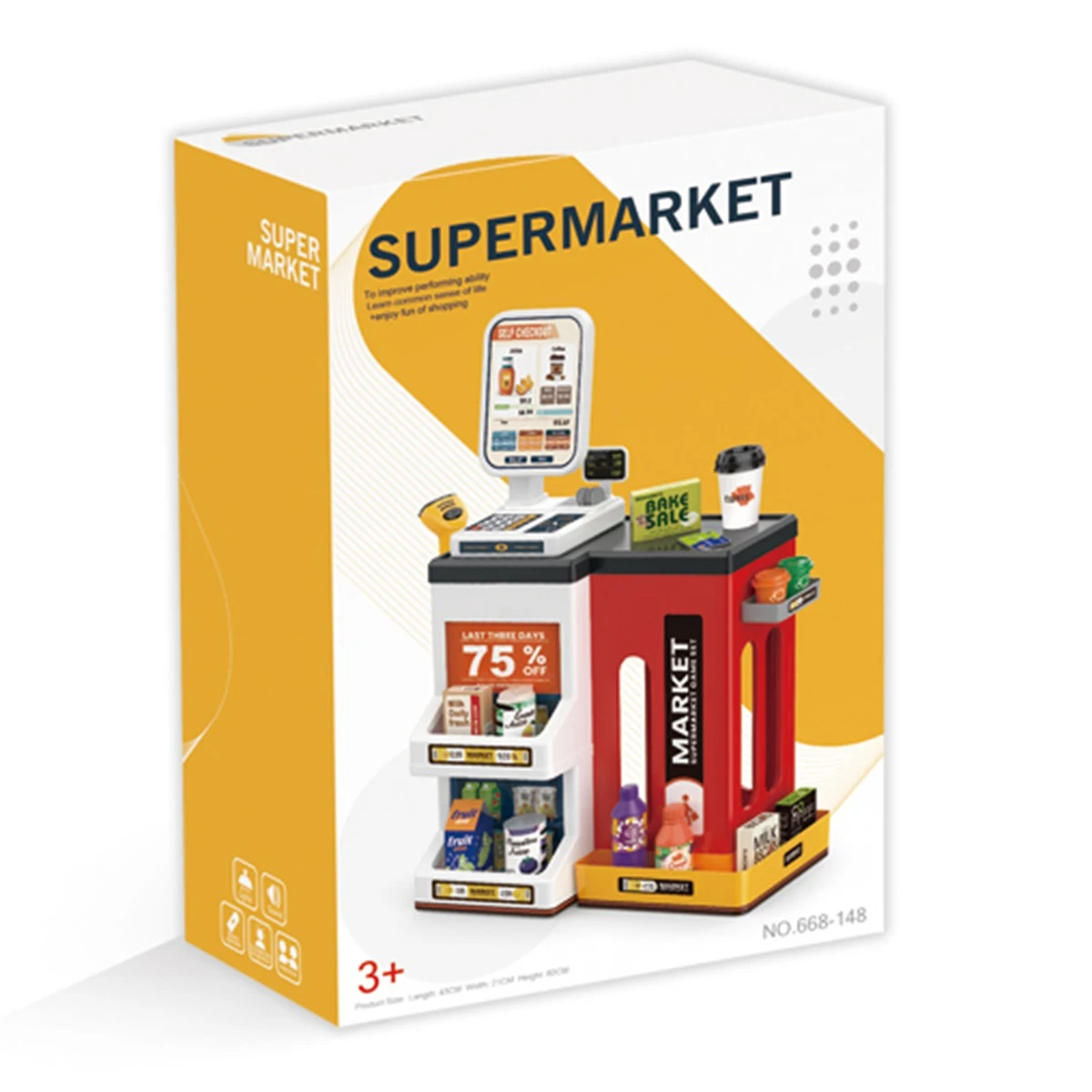 Set De Juguete Supermarket Caja Registradora Y Accesorios-6