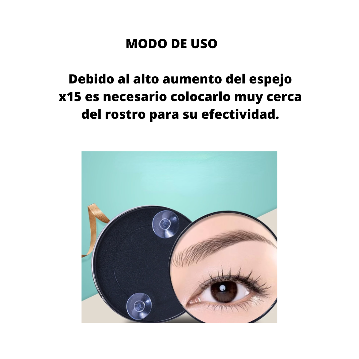 Espejo Con Aumento X15 Portátil Para Rostro Maquillaje-3