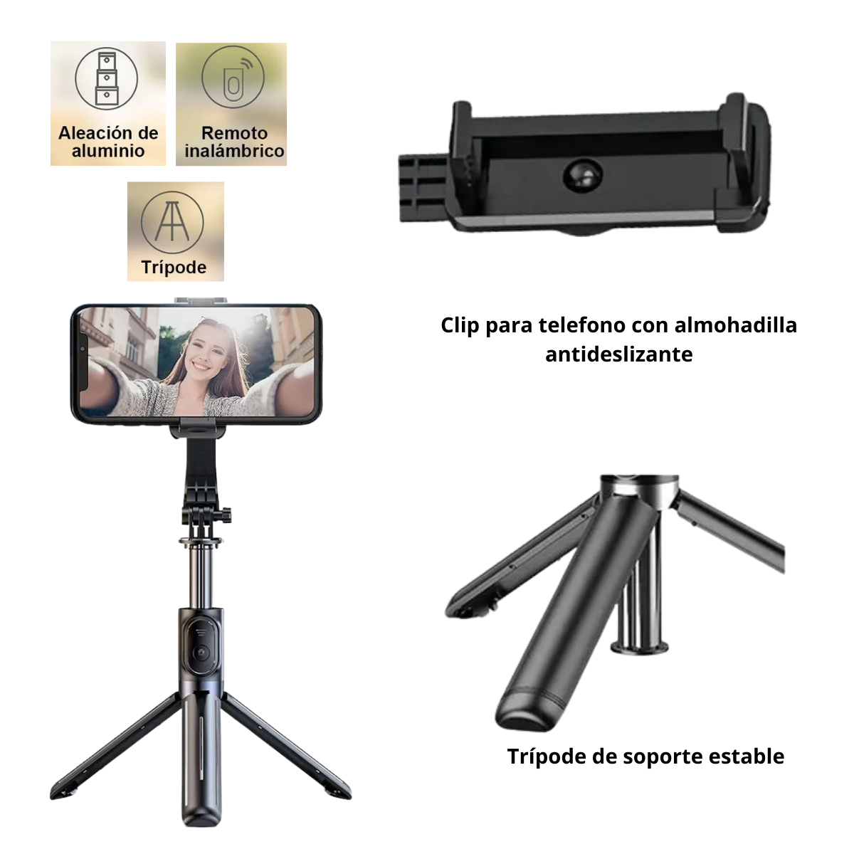 Tripode Soporte Celular Palo Selfie + Control Por Bluetooth-2
