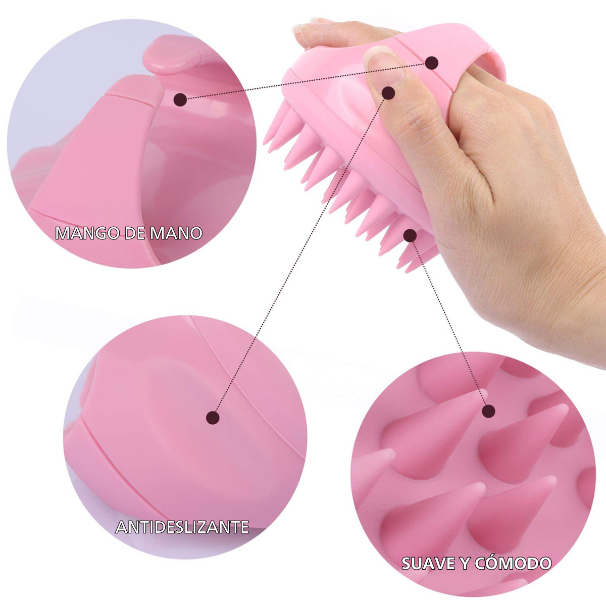 Cepillo Masajeador De Silicona Para Cuero Cabelludo Y Lavado-4
