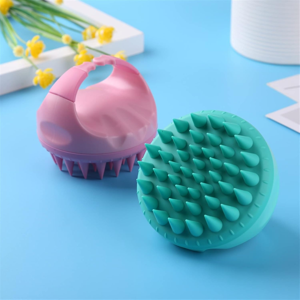 Cepillo Masajeador De Silicona Para Cuero Cabelludo Y Lavado-7