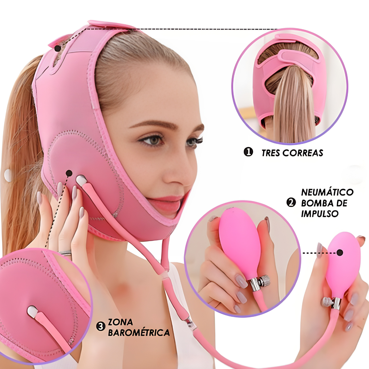 Faja Almohadilla Facial Reductora De Papada Levantamiento-4