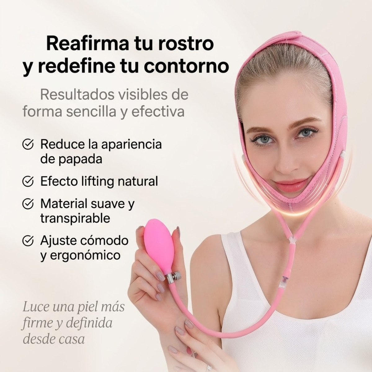 Faja Almohadilla Facial Reductora De Papada Levantamiento-6