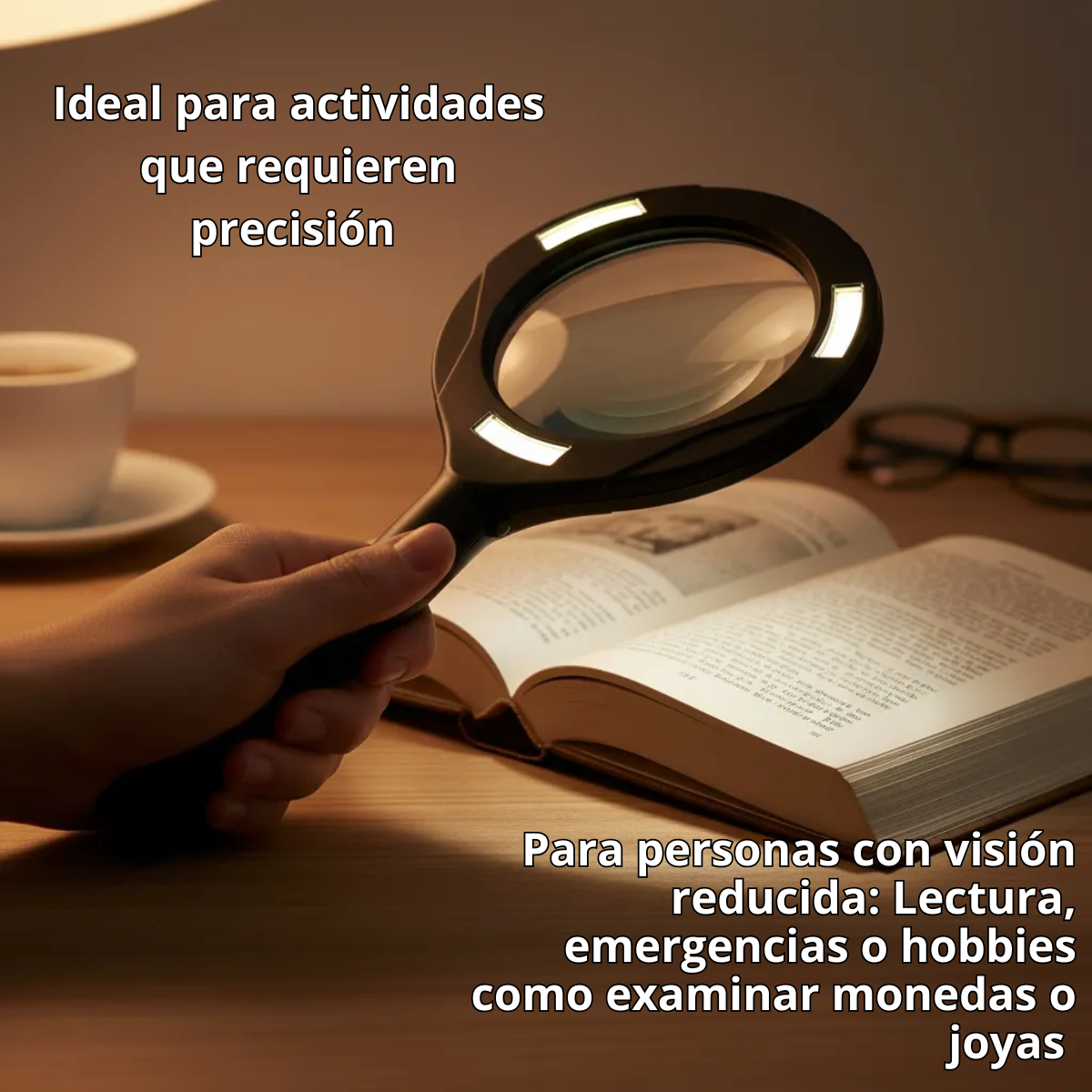 Lupa De Mano Luz Led Aumento 3x Vidrio 8 5cm 250 Lumenes-6