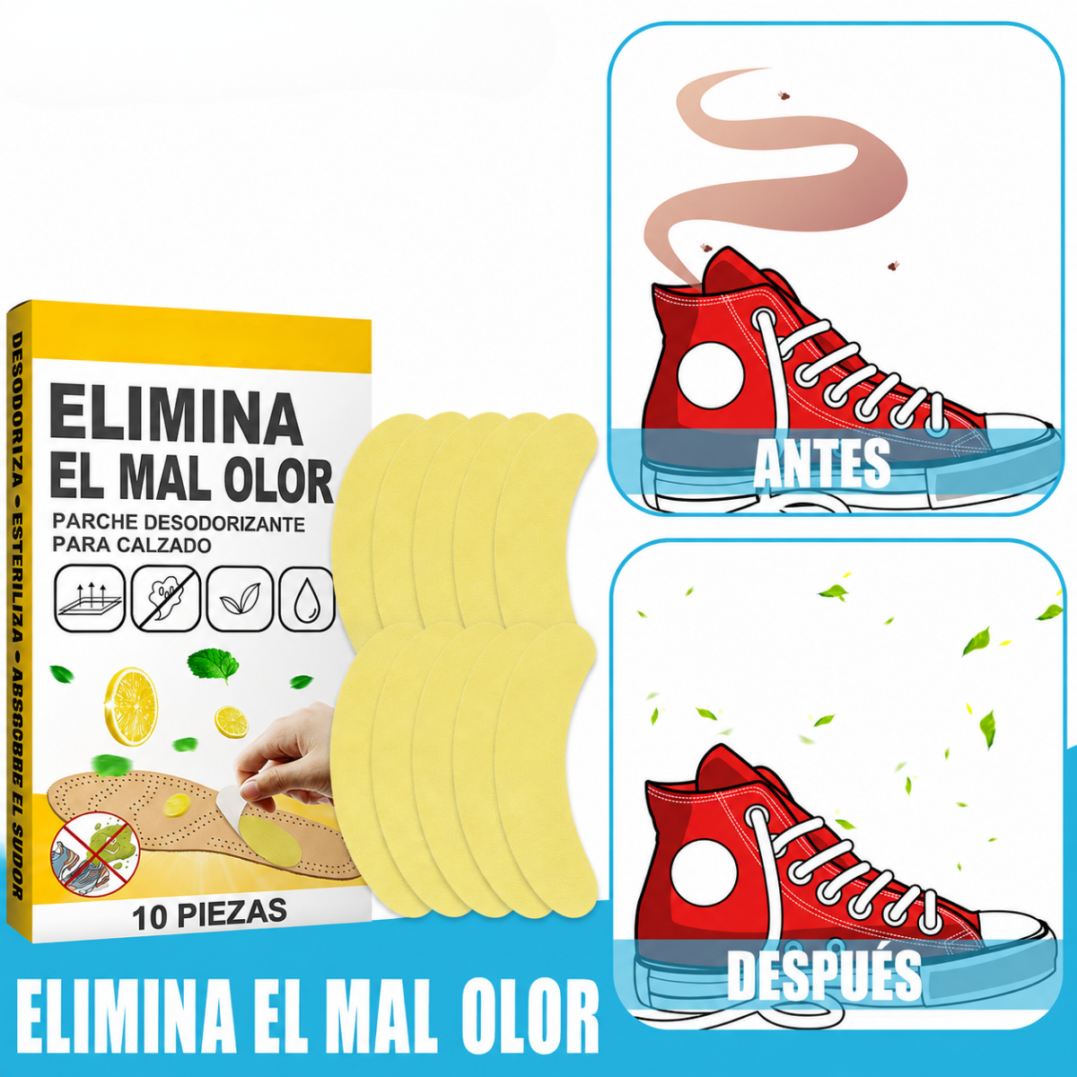 Pack 20 Parches Desodorante Anti Olor Para Calzado Zapatos-4