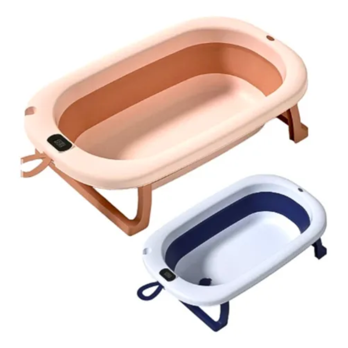 Tina Bebe Bañera Plegable + Termometro + Malla De Cojin Baño-2
