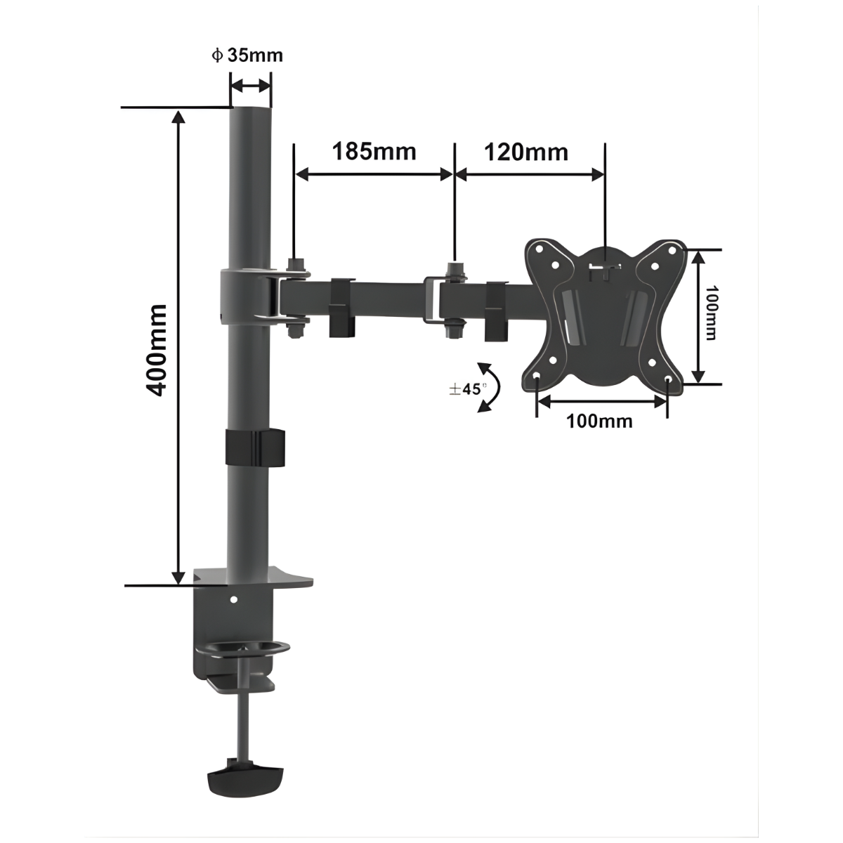 Soporte Para Monitor Tv Televisor Brazo Ajustable 13 A 27-3