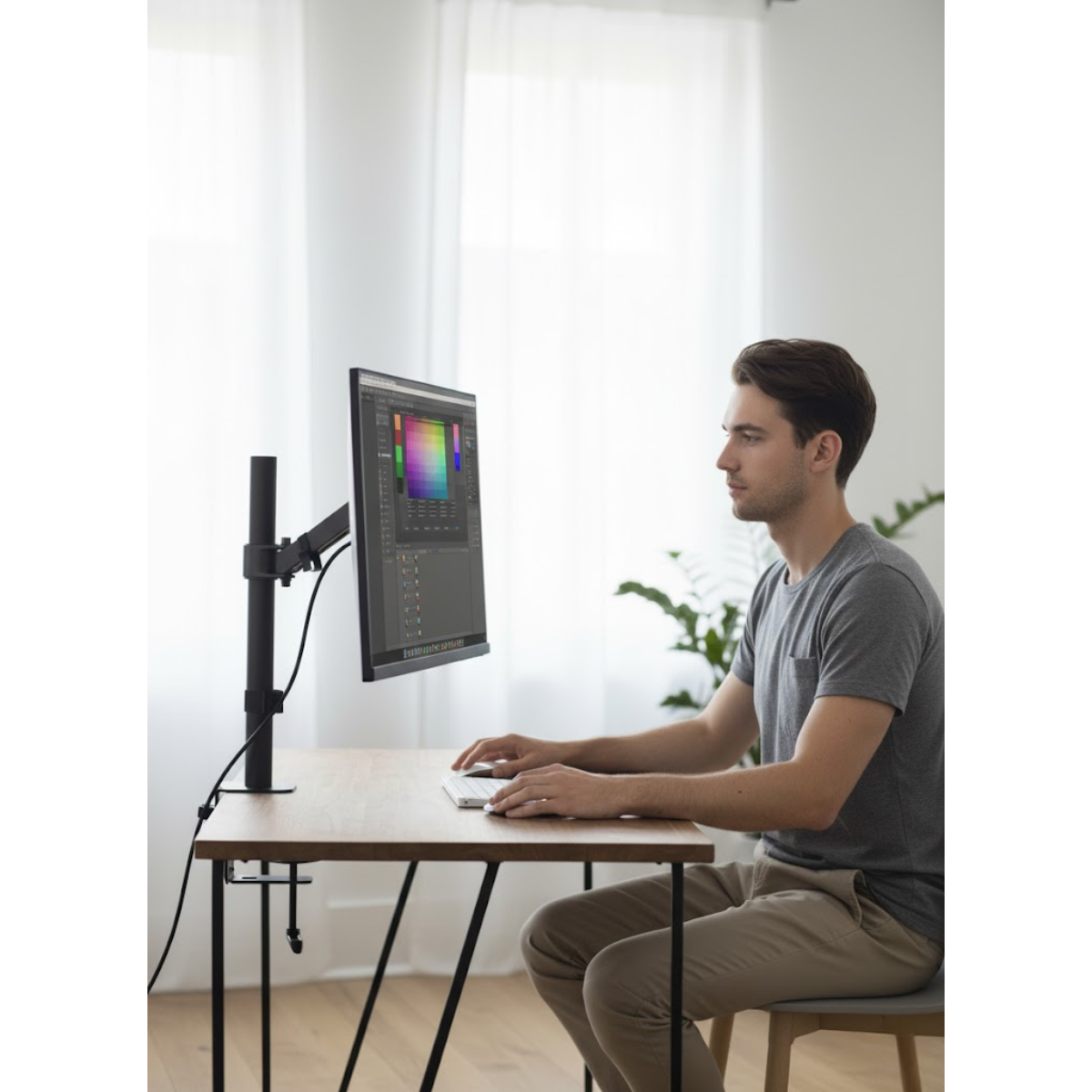 Soporte Para Monitor Tv Televisor Brazo Ajustable 13 A 27-5
