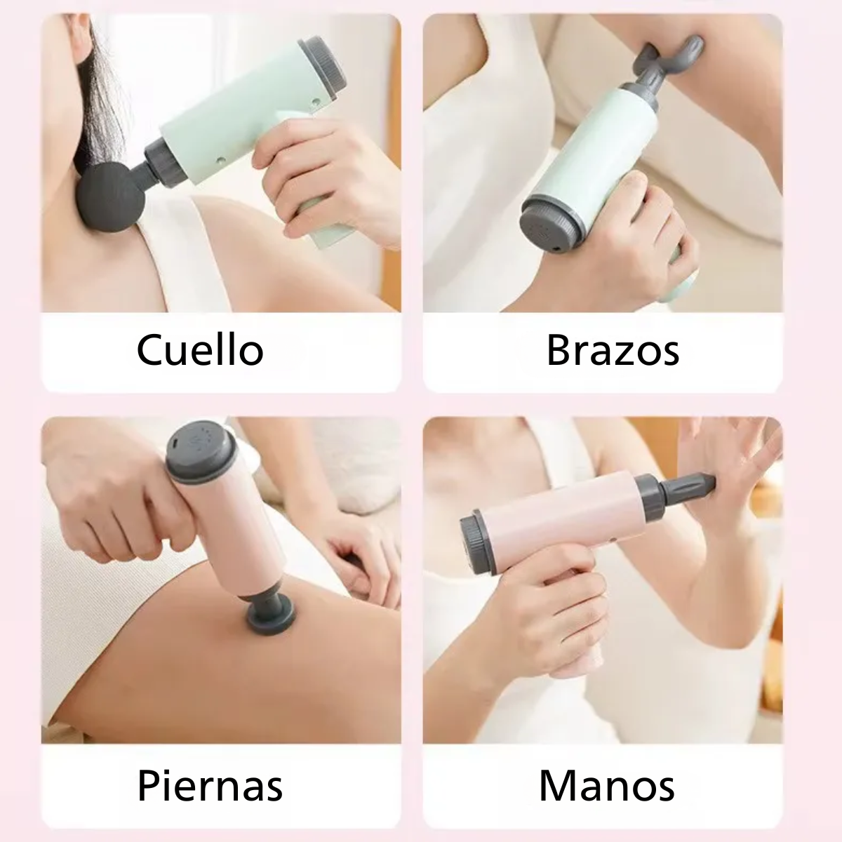Pistola Masajeador Muscular Percusion Electrico 4 Cabezales-2