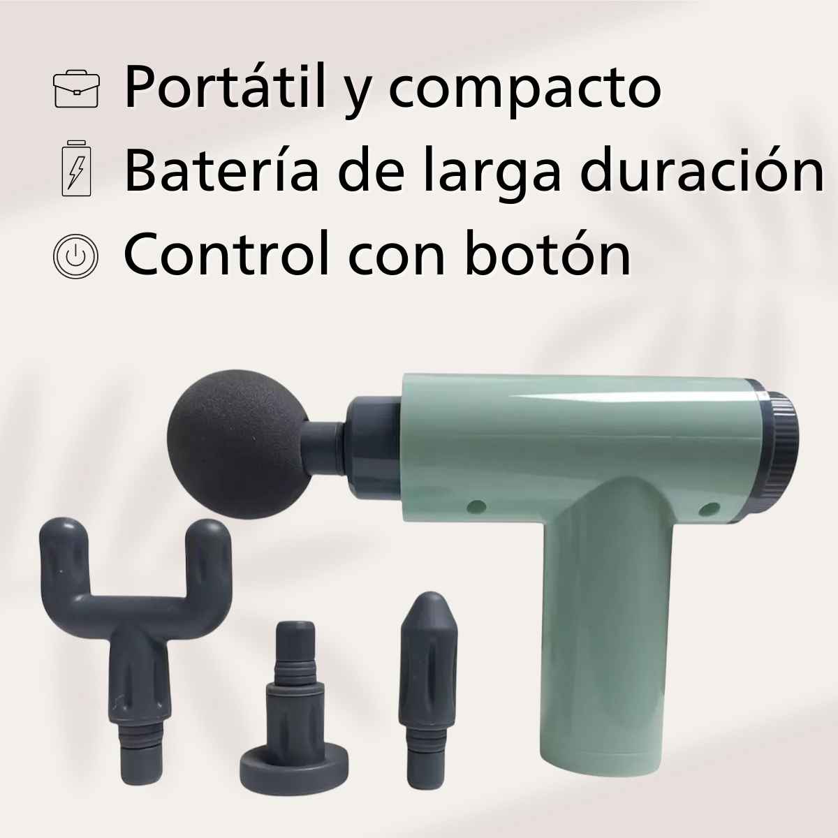 Pistola Masajeador Muscular Percusion Electrico 4 Cabezales-3