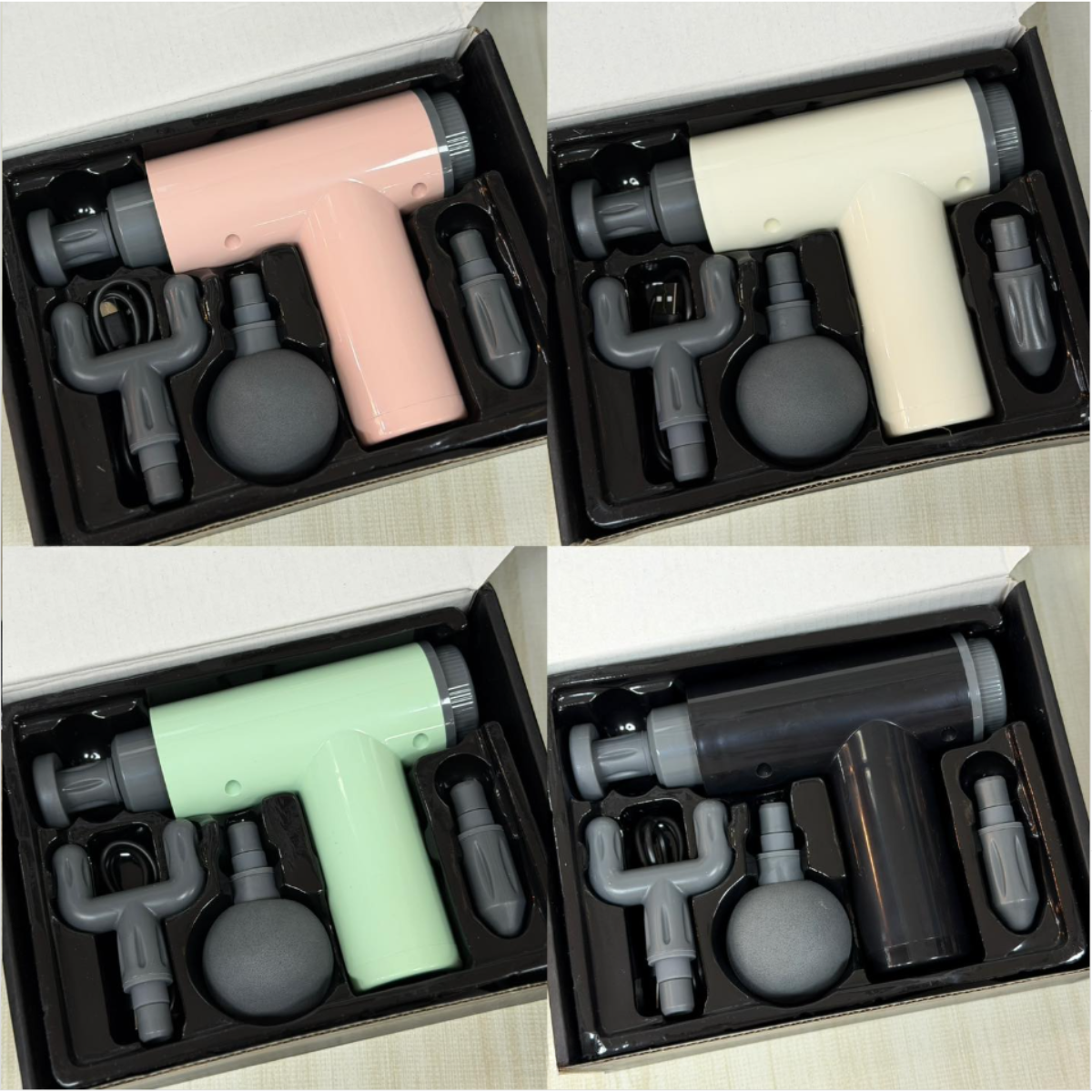 Pistola Masajeador Muscular Percusion Electrico 4 Cabezales-4