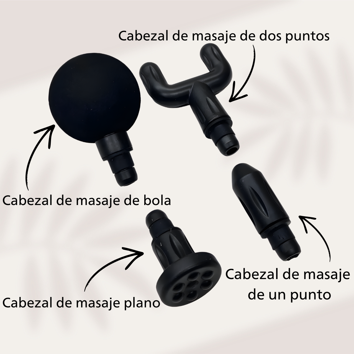 Pistola Masajeador Muscular Percusion Electrico 4 Cabezales-6